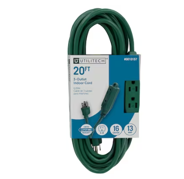 Photo 1 of STOCK IMAGE FOR REFERENCE - Utilitech Indoor 20-ft 16 / 3-Prong Indoor Sjt Light Duty General Extension Cord