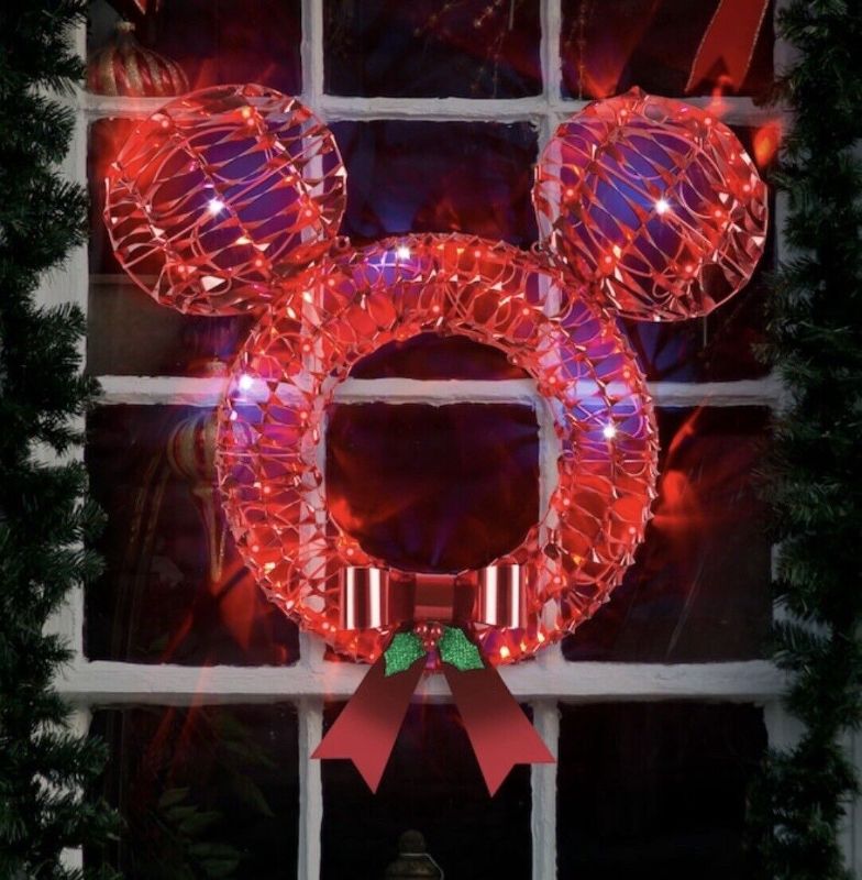 Photo 1 of **NOT WORKING**Disney Magic Holiday Mickey Mouse Lighted 24" Wreath LED Lights