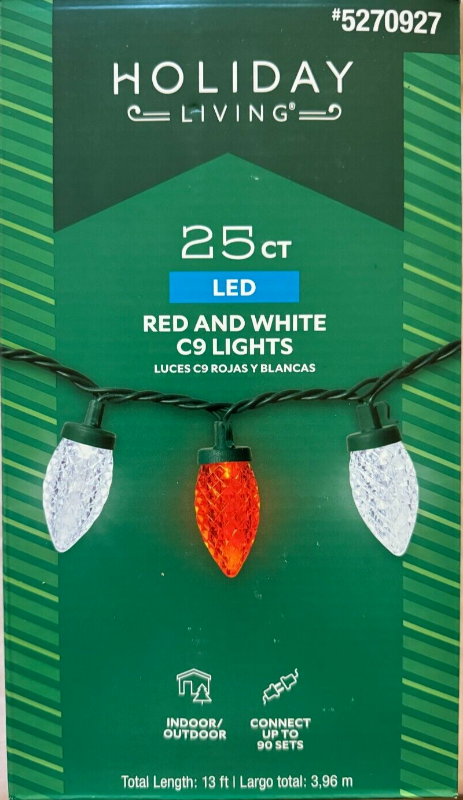 Photo 1 of Holiday Living 25-Count 12-ft Red/White LED Plug-In Christmas String Lights