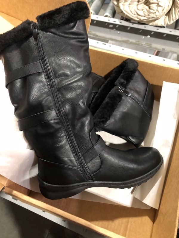 Photo 3 of **READ NOTES, MINOR DAMAGE**
Forever Aura-42 Womens Back Lace Up Knee High Boots Winter Boots SIZE 8.5 Black