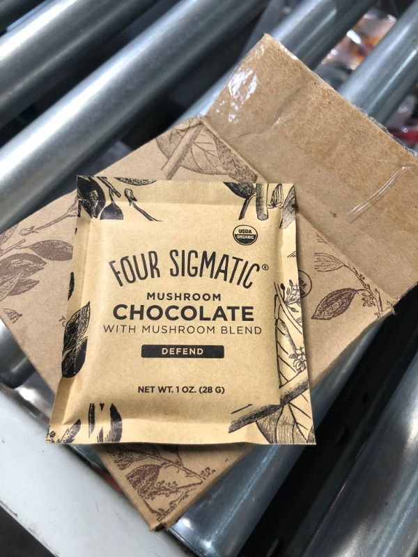 Photo 2 of Four Sigmatic Functional Mushroom Blend Chocolate Bar, 77% Dark Chocolate, Limited Edition with Chaga, Lion's Mane, Cordyceps, Reishi, Only 3g of Added Sugar, 10 Count