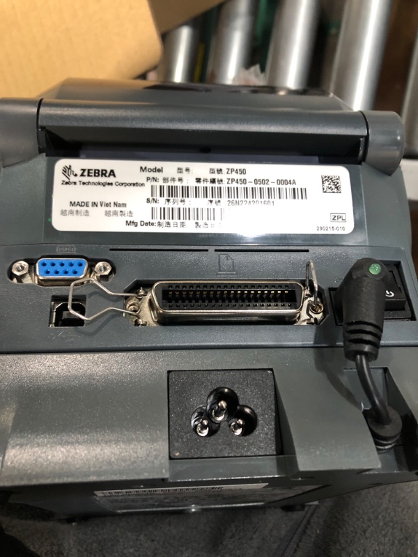 Photo 4 of Zebra ZP450 (ZP 450) Label Thermal Bar Code Printer 