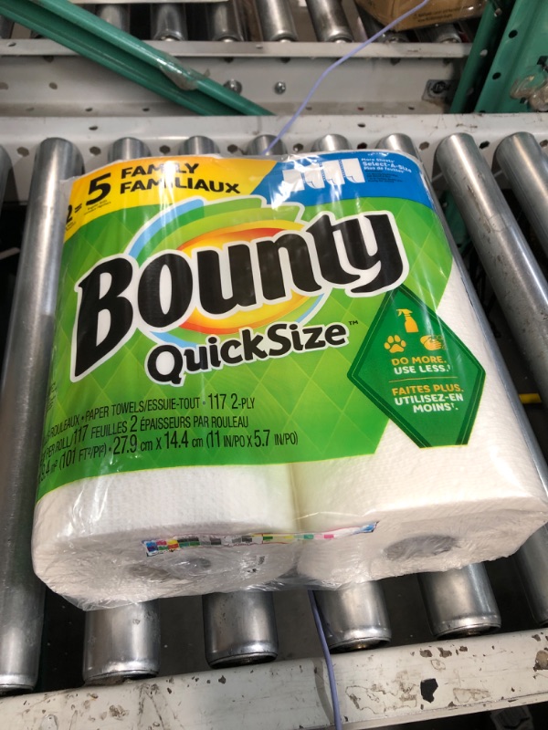 Photo 1 of Bounty Quick Size Paper Towels, White, 8 Family Rolls = 20 Regular Rolls