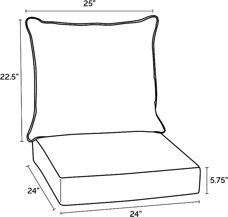 Photo 3 of (READ FULL POST) Arden Selections Outdoor Deep Seat Cushion Set, 24 x 24, Water Repellant, Fade Resistant, Deep Seat Bottom and Back Cushion for Chair, Sofa, and Couch, Tan Leala