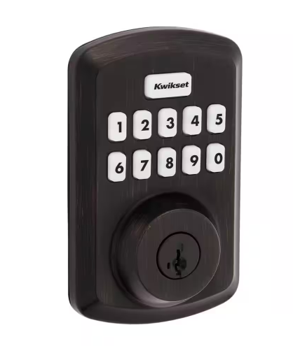 Photo 1 of 
Kwikset
Powerbolt 250 10-Button Keypad Venetian Bronze Transitional Electronic Deadbolt Door Lock