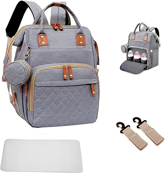 Photo 1 of Axcone Baby Diaper Bag Backpack, grey 