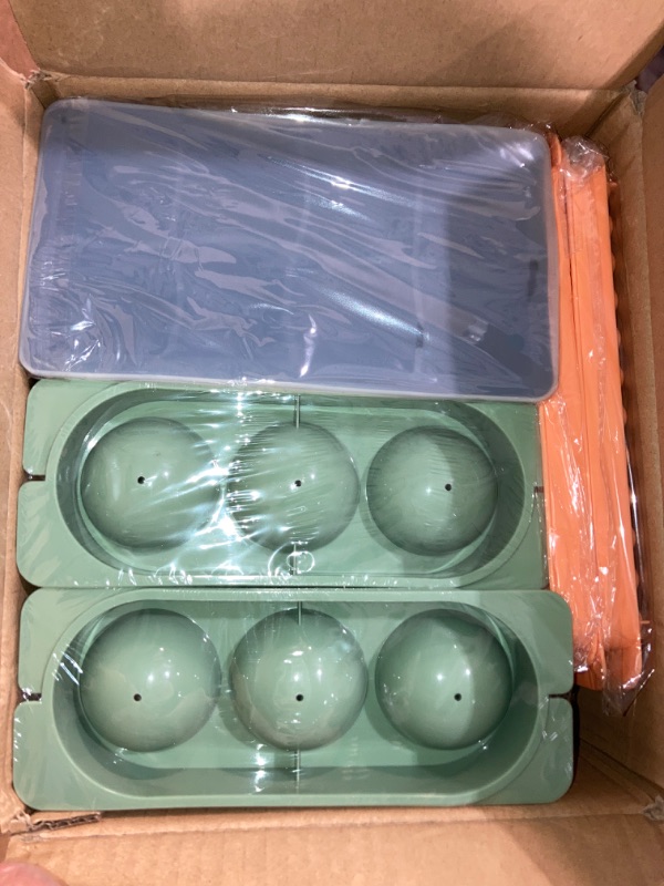 Photo 2 of (READ FULL POST) Round Ice Cube Trays for Freezer with Bin XL Set 8-Pack 3x 1.2 ball ice cube trays 2x 0.55 tiny circle ice cube trays 2x large 2.1 inch Sphere Molds 1x Large 2” Square Whiskey Ice Cubes, Scoop, Tongs