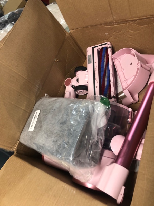 Photo 2 of ***NONREFUNDABLE - NOT FUNCTIONAL - FOR PARTS ONLY - SEE COMMENTS***
Homeika Cordless Stick Vacuum Cleaner, 20Kpa Powerful Suction Vacuum Cleaner with LED Display, 30 Min Runtime Detachable Battery, 1.5L pink 