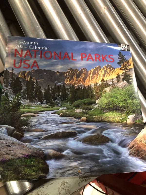 Photo 3 of **NON-REFUNDABLE** 2 PACK
2024 Square Wall Calendar, National Parks USA, 16-Month Passport Collection Theme 180 Reminder Stickers (12x12 In)