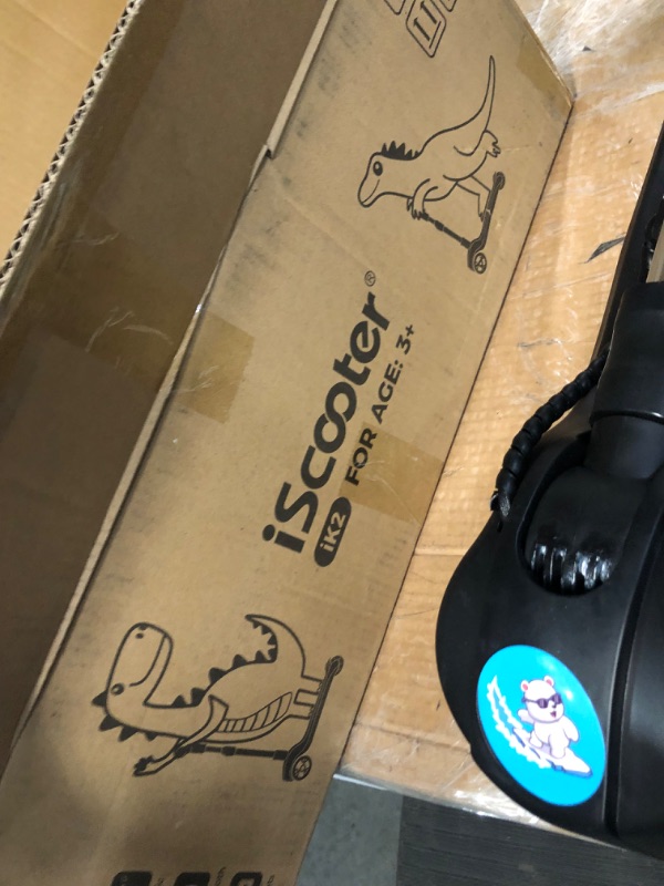 Photo 5 of (READ NOTES) iScooter Electric Scooter for Kids Ages 3-12, Bluetooth Music Speaker, LED Light-up Wheels, Thumb Accelerator, 3 Adjustable Height Toddler Motorized Scooters, Electric Scooter for Girls/Boys BLACK (PARTS ONLY) 
