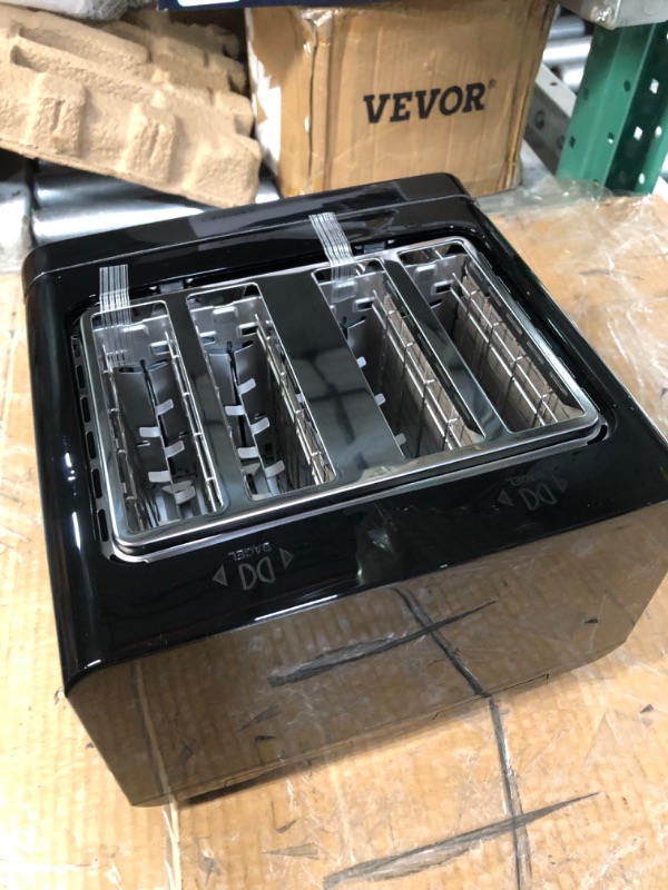 Photo 1 of Gevi Toaster 4 Slice,Led Display Touchscreen Bagel Toaster with Dual Control Panels of Bagel/Reheat/Defrost/Cancel/Toasting One Slice/Longer Function,6 Shade Setting Black-1