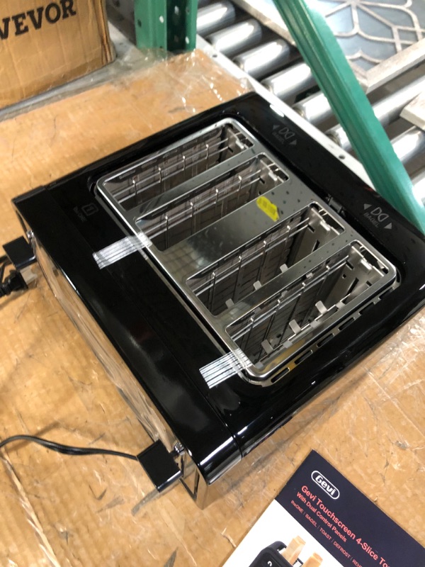 Photo 1 of Gevi Toaster 4 Slice,Led Display Touchscreen Bagel Toaster with Dual Control Panels of Bagel/Reheat/Defrost/Cancel/Toasting One Slice/Longer Function,6 Shade Setting Black-1