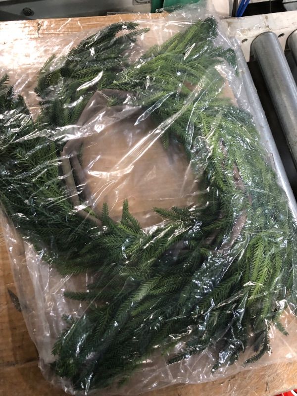 Photo 3 of ***1***Christmas Garlands Norfolk Pine Garland Artificial Faux Greenery Garland for Holiday Indoor Mantle Decor (1 Pcs,6 Feet)