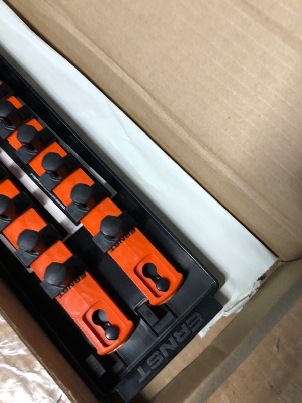 Photo 1 of Ernst Manufacturing 8488 Socket Boss, Premium 2-Rail, 1/2 Inch-Drive Socket Organizer, 18-Inch, Orange