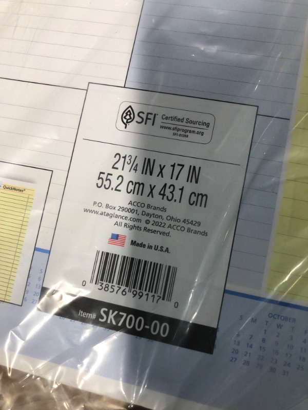 Photo 5 of AT-A-GLANCE 2024 Desk Calendar, Monthly Desk Pad, 22" x 17", Standard, QuickNotes (SK7000024) Standard 2024 New Edition