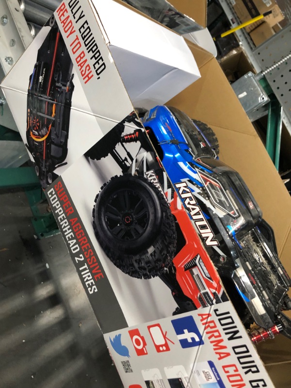 Photo 9 of **FOR PARTS ONLY*****
ARRMA RC Truck 1/8 KRATON 6S V5 4WD BLX Speed Monster Truck with Spektrum Firma RTR, Blue, ARA8608V5T2