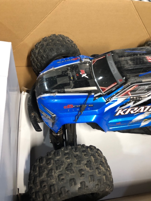 Photo 3 of **FOR PARTS ONLY*****
ARRMA RC Truck 1/8 KRATON 6S V5 4WD BLX Speed Monster Truck with Spektrum Firma RTR, Blue, ARA8608V5T2