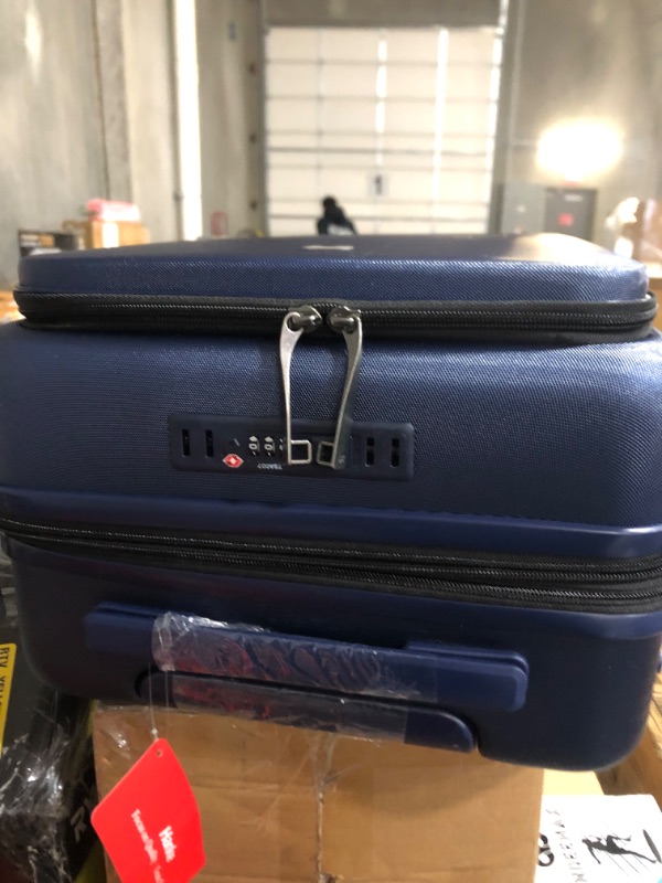 Photo 5 of **MINOR DAMAGE**
Hanke 20 Inch Expandable Carry On Luggage Hard Shell Suitcases with Wheels Dark Blue