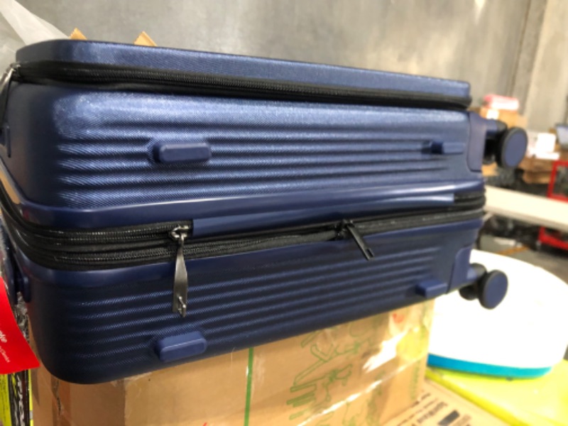 Photo 4 of **MINOR DAMAGE**
Hanke 20 Inch Expandable Carry On Luggage Hard Shell Suitcases with Wheels Dark Blue