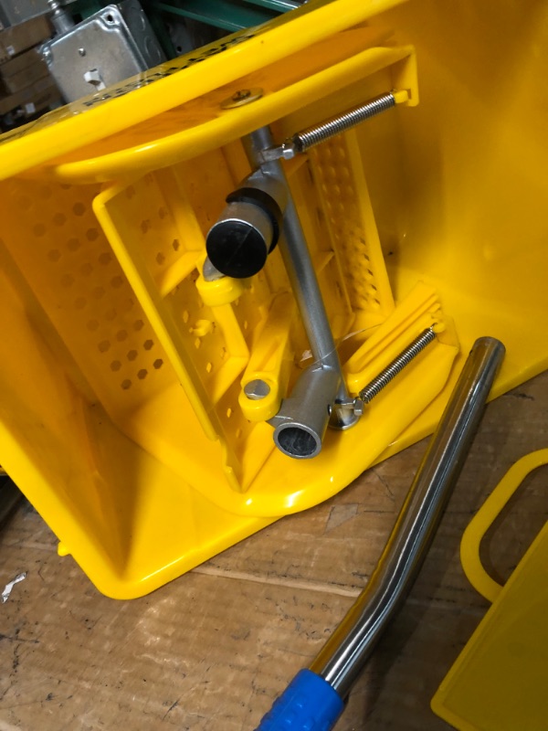 Photo 1 of Mind Reader Commercial Mop Bucket - with Down Press Wringer - 22 Quart Capacity - Yellow - MOPT20-YLW