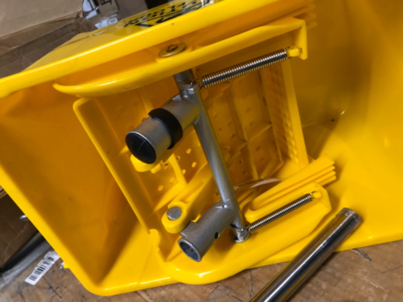 Photo 1 of Mind Reader Commercial Mop Bucket - with Down Press Wringer - 22 Quart Capacity - Yellow - MOPT20-YLW