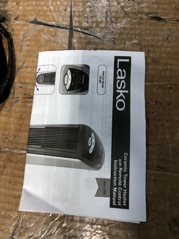 Photo 2 of **FOR PARTS ONLY** READ NOTES
Lasko Products Lasko 1500 Watt 2 Speed Ceramic Oscillating Tower Heater with Remote