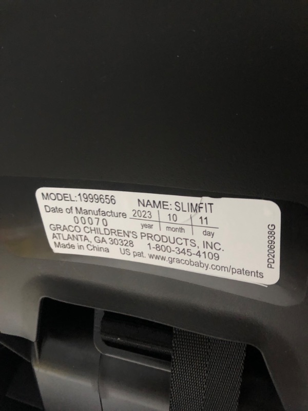 Photo 7 of Graco SlimFit 3 in 1 Car Seat, Slim & Comfy Design Saves Space in Your Back Seat, Annabelle, 