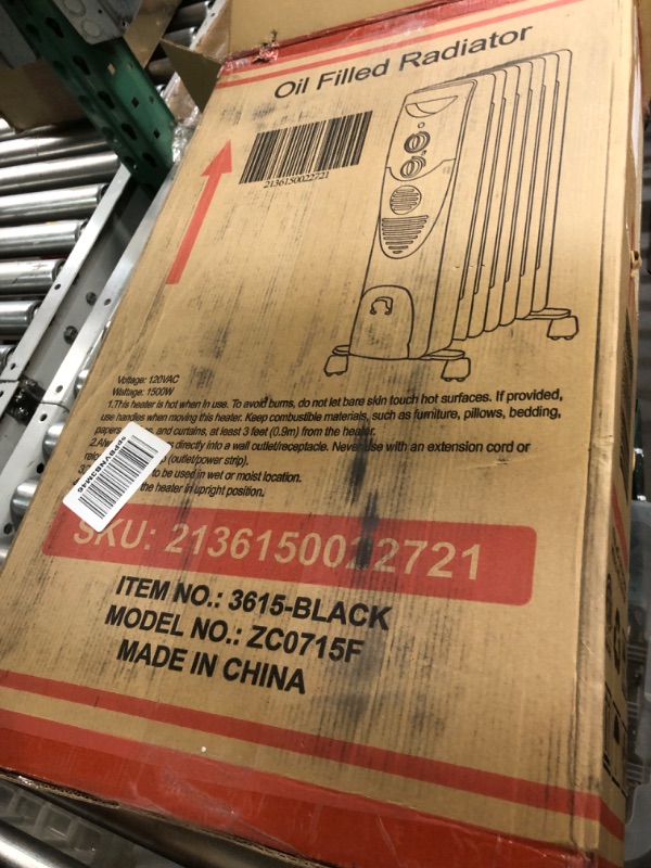 Photo 3 of Antarctic Star Oil Filled Radiator Heater, 1500W Portable Electric Space Heater, Adjustable Thermostat, 3 Heat Settings,Tip Overheat Protection Quiet Working, Black Oil Heater