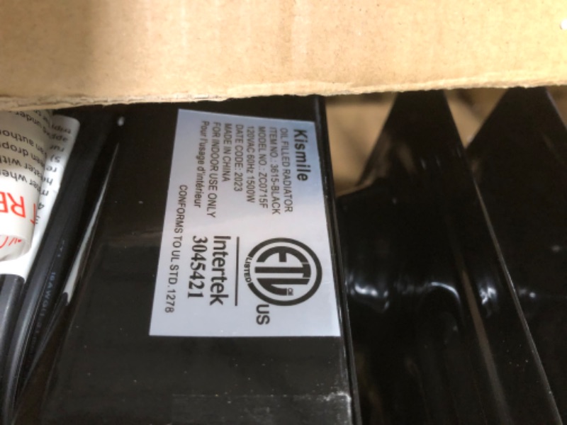 Photo 1 of Antarctic Star Oil Filled Radiator Heater, 1500W Portable Electric Space Heater, Adjustable Thermostat, 3 Heat Settings,Tip Overheat Protection Quiet Working, Black Oil Heater