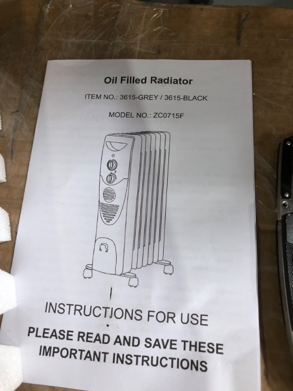 Photo 2 of Antarctic Star Oil Filled Radiator Heater, 1500W Portable Electric Space Heater, Adjustable Thermostat, 3 Heat Settings,Tip Overheat Protection Quiet Working, Black Oil Heater