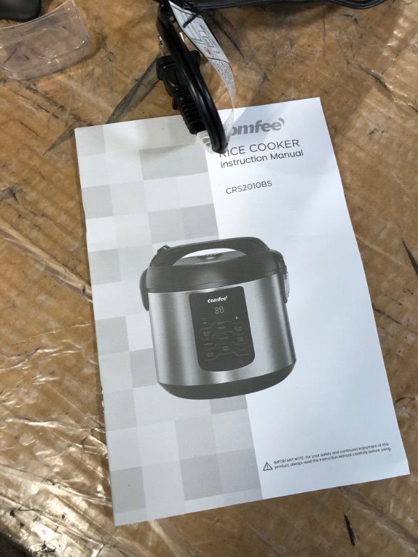 Photo 6 of **FOR PARTS ONLY*** READ NOTES
COMFEE' Rice Cooker, 6-in-1 Stainless Steel Multi Cooker, Slow Cooker, Steamer, Saute, and Warmer, 2 QT, 8 Cups Cooked(4 Cups Uncooked), Brown Rice, Quinoa and Oatmeal, 6 One-Touch Programs 8-cup cooked/4-cup uncooked