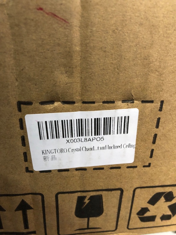 Photo 5 of **NON REFUNDABLE NO RETURNS SOLD AS IS**
**PARTS ONLY**KINGTORO Crystal Chandeliers for Dining Room 5-Light Black Modern Rectangle Contemporary 35.4 in Chandelier for Kitchen Island Living Room Flat and Inclined Ceiling Black-Square 35.4