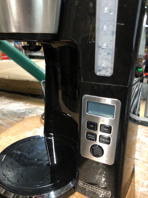 Photo 4 of **FOR PARTS ONLY***
BLACK+DECKER 12 Cup Thermal Programmable Coffee Maker with Brew Strength and VORTEX Technology, Black/Steel, CM2046S