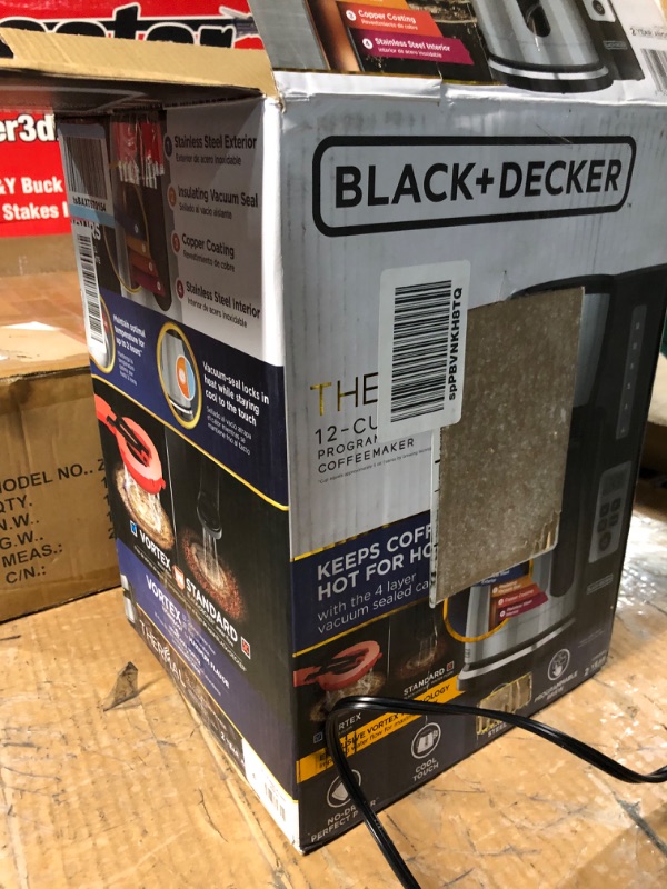 Photo 9 of **FOR PARTS ONLY***
BLACK+DECKER 12 Cup Thermal Programmable Coffee Maker with Brew Strength and VORTEX Technology, Black/Steel, CM2046S