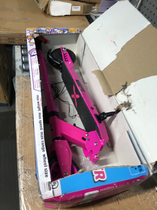Photo 2 of (PARTS ONLY)Hover-1 Flare Electric Scooter | 8MPH, 3M Range, 6HR Charge, Speed-Battery Indicator, 6 Inch Front & 5.5 Inch Back Solid Tires, 132 LB Max Weight, Cert. & Tested - Safe for Kids Pink