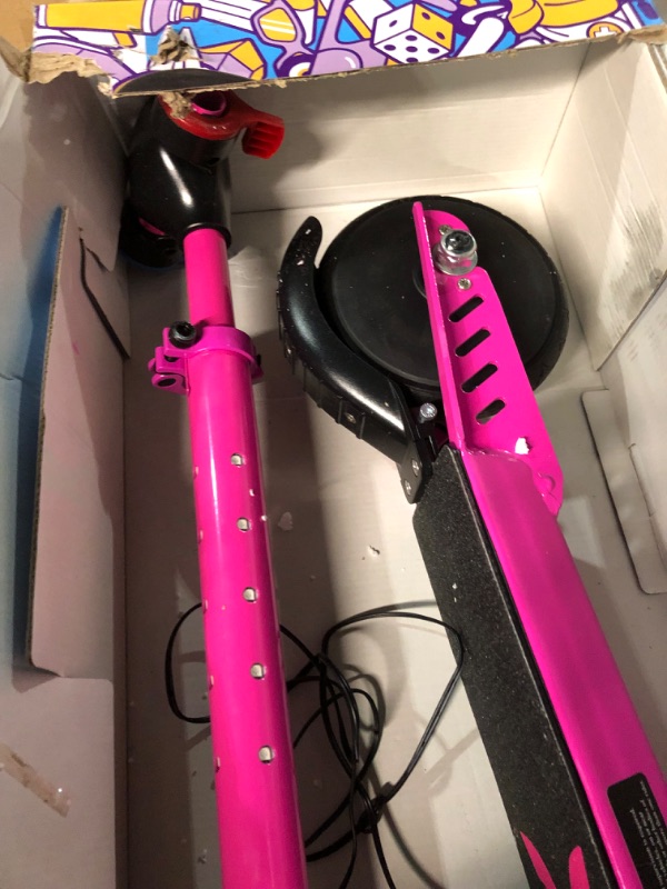 Photo 3 of (PARTS ONLY)Hover-1 Flare Electric Scooter | 8MPH, 3M Range, 6HR Charge, Speed-Battery Indicator, 6 Inch Front & 5.5 Inch Back Solid Tires, 132 LB Max Weight, Cert. & Tested - Safe for Kids Pink