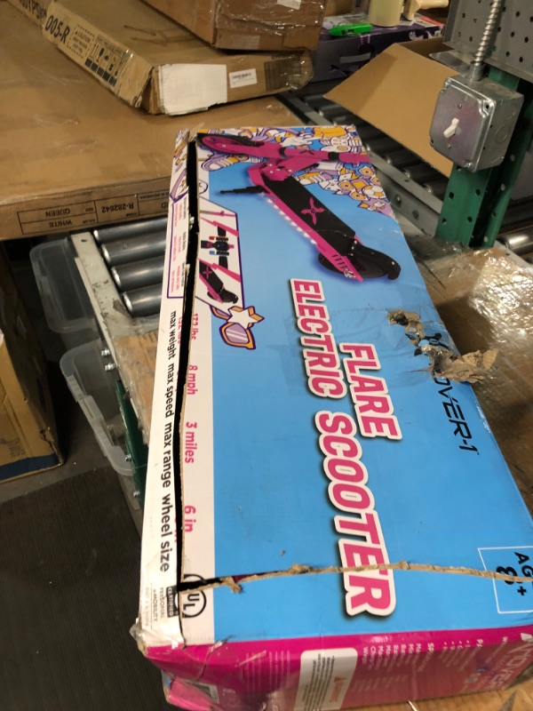 Photo 7 of (PARTS ONLY)Hover-1 Flare Electric Scooter | 8MPH, 3M Range, 6HR Charge, Speed-Battery Indicator, 6 Inch Front & 5.5 Inch Back Solid Tires, 132 LB Max Weight, Cert. & Tested - Safe for Kids Pink