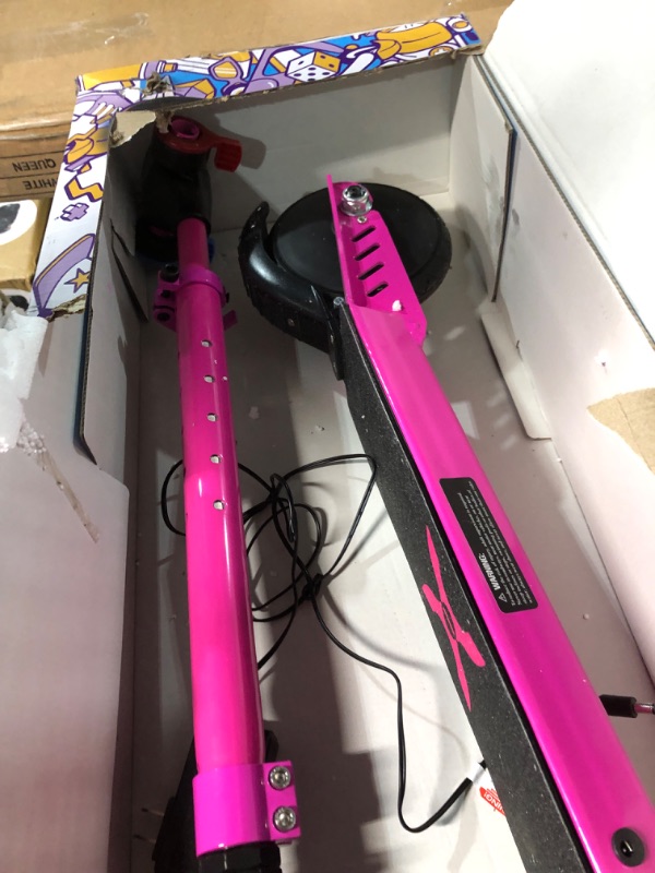 Photo 6 of (PARTS ONLY)Hover-1 Flare Electric Scooter | 8MPH, 3M Range, 6HR Charge, Speed-Battery Indicator, 6 Inch Front & 5.5 Inch Back Solid Tires, 132 LB Max Weight, Cert. & Tested - Safe for Kids Pink