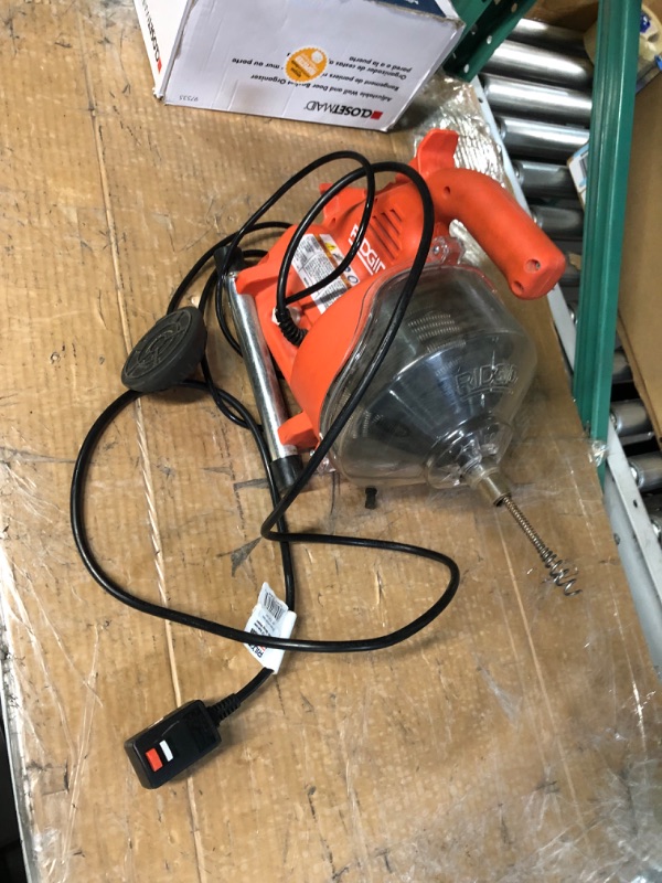 Photo 7 of ****MISSING PARTS READ NOTES***RIDGID PowerClear 120-Volt Drain Cleaning Machine Kit for Tubs, Showers, and Sinks