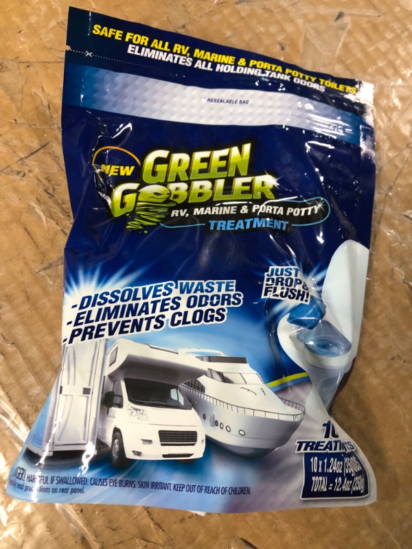 Photo 3 of Green Gobbler Holding Tank Deodorizer and Treatment | RV, Marine & Porta Potty Treatment | Prevents Clogs & Waste Build-Up (10 Pod Pouch) 10 Count (Pack of 1)