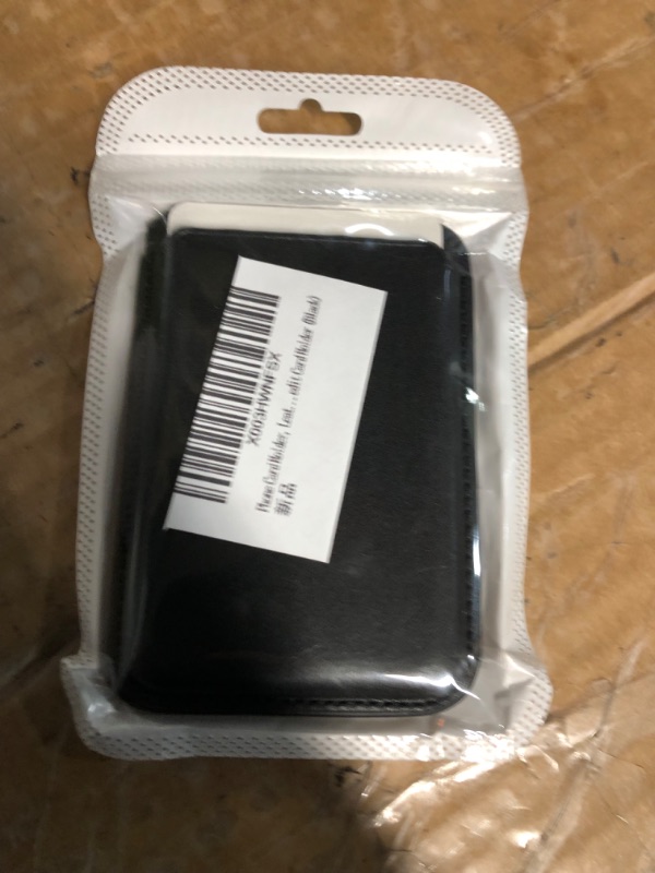 Photo 2 of Phone Card Holder, Leather Phone Wallet Stick On, Stretchy Card Holder for Back of Phone Credit Card Holder (Black)