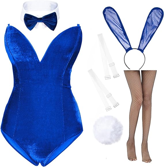 Photo 1 of AiMiNa Anime Womens Bunny Costume Girl Suit One Piece Bodysuit Halloween Cosplay Catsuit Bunny Headband Stockings Set