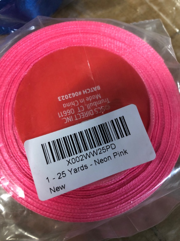 Photo 3 of **Non refundable bundle*** (2 item bundle)
Satin Ribbon (1", 25 Yards) No Wire, DIY Arts & Crafts, Gift Wrapping Baskets, Wedding Decor, Sewing Projects, Party Embellishment, Hair Bows, Floral, Baby Showers, (Neon Pink & Blue)  1 inch | 25 yards