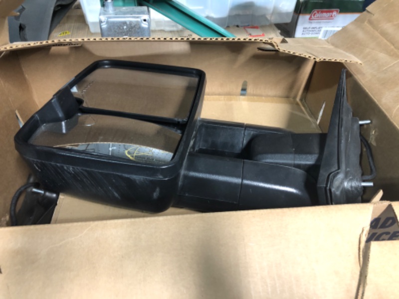 Photo 2 of SIZIOM Towing Mirrors 2014-2018 Chevy Silverado GMC Sierra with Running Light, Heated, Power Glass - Tow Mirrors Set (Textured Black) Dotted Light Black Texture