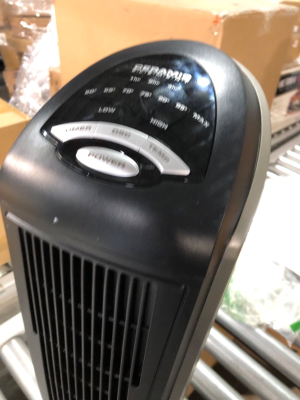 Photo 2 of **NO REMOTE - UNTESTED**
Lasko Oscillating Ceramic Tower Space Heater 22.5 Inches, Grey/Black, 1500W, 751320