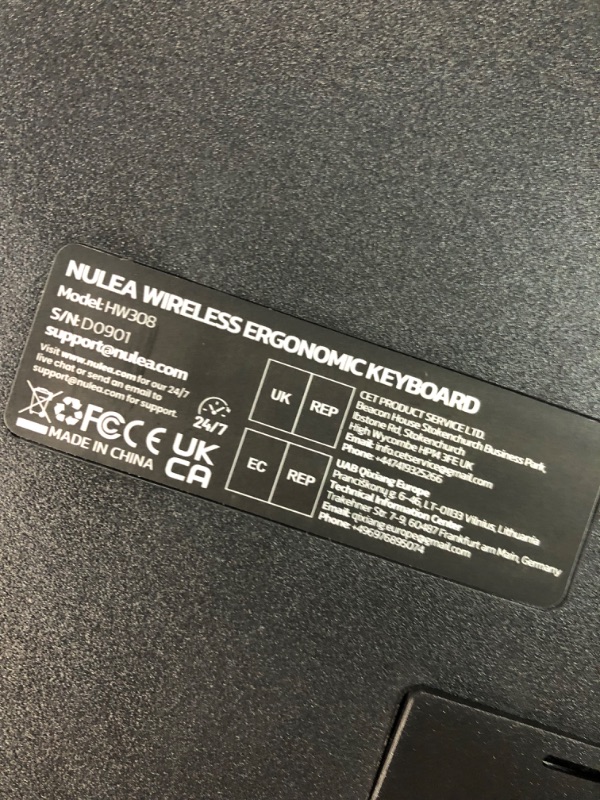 Photo 1 of Nulea Wireless Ergonomic Keyboard, 2.4G Split Keyboard with Cushioned Wrist and Palm Support