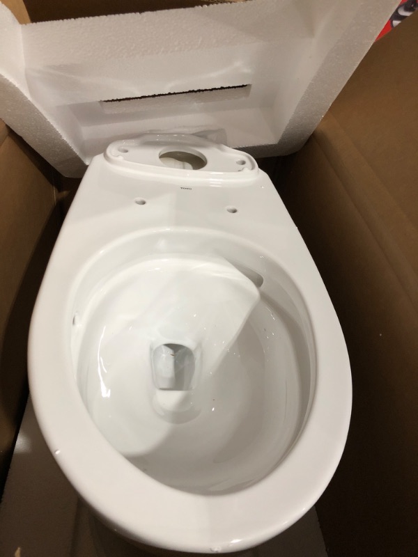 Photo 4 of **READ NOTES BELOW**TOTO Drake Two-Piece Elongated 1.6 GPF Universal Height TORNADO FLUSH Toilet Cotton White 