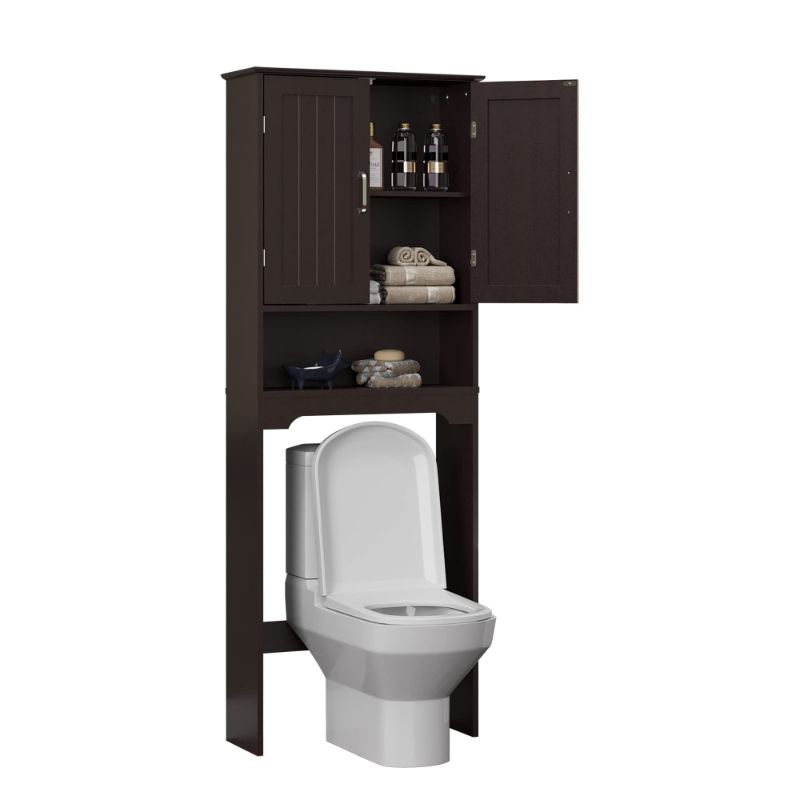 Photo 1 of * see clerk notes * 
HOMEFORT Wood Over The Toilet Storage Cabinet, Freestanding ,Espresso