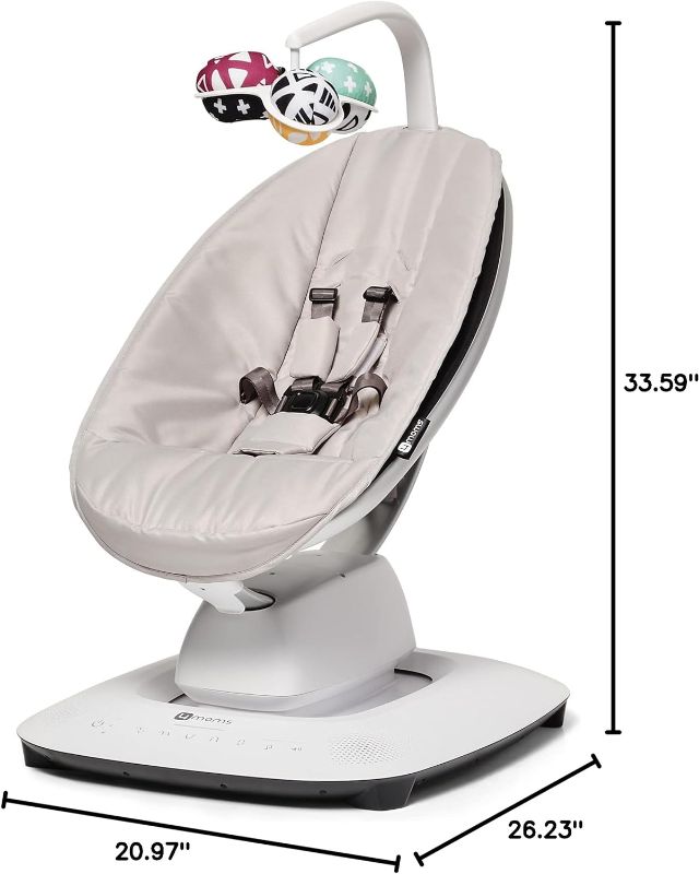 Photo 3 of 4moms MamaRoo Multi-Motion Baby Swing, Bluetooth Baby Swing with 5 Unique Motions, Grey