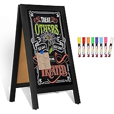 Photo 1 of A-Frame Chalkboard 40" x 20", Chalk Board Sign Board Magnetic Freestanding Double-Sided Chalkboard MARKERS INCLUDED